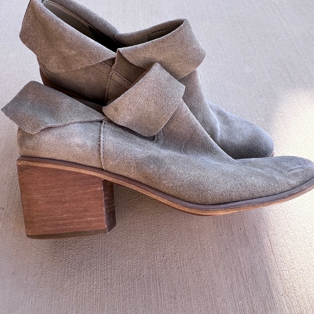 bp Suede Fold-Over Ankle Booties in Taupe - Picture 3 of 6